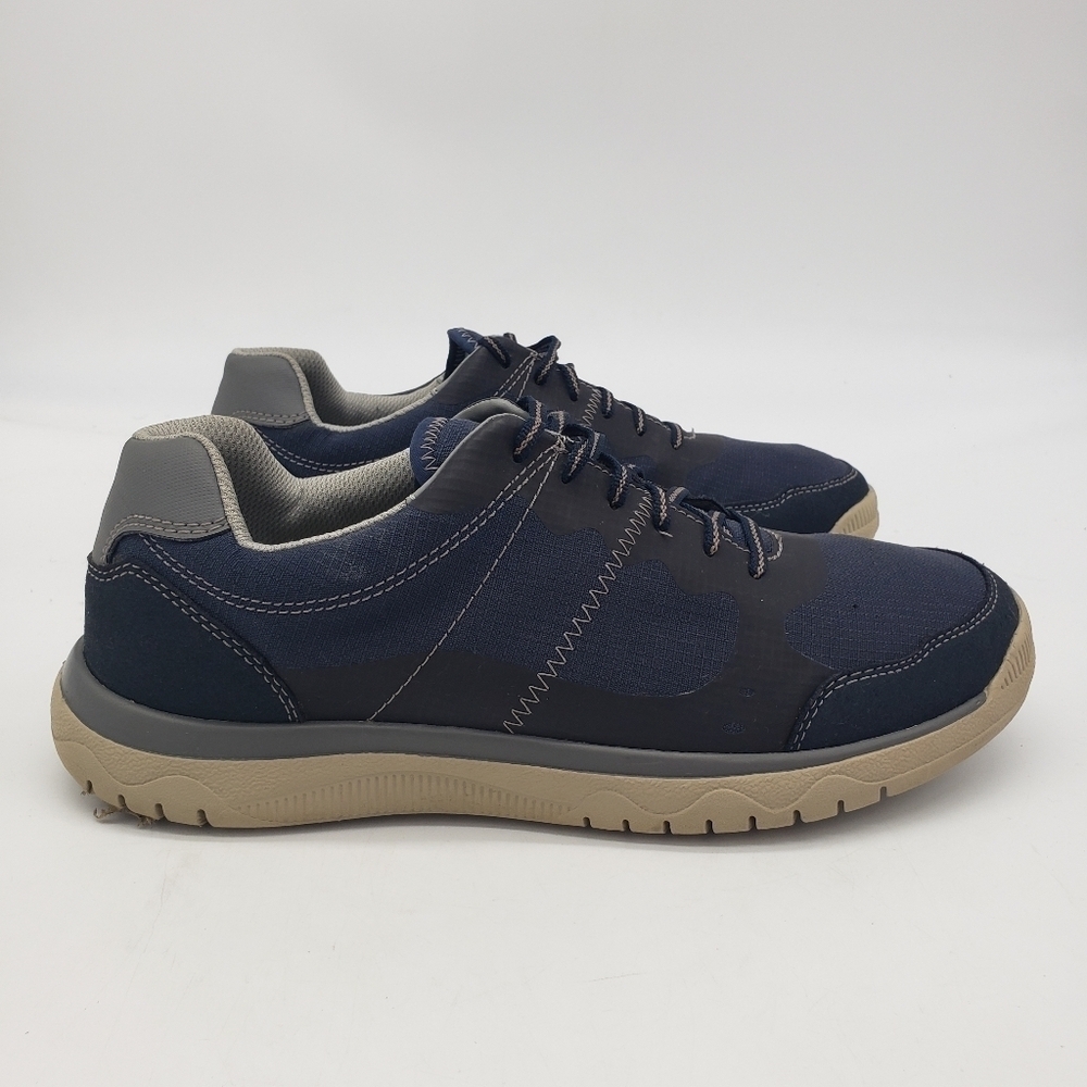Clarks Shoes Mens 8.5 Votta Edge Blue Canvas Low Top Oxford Sneakers - Picture 6 of 9